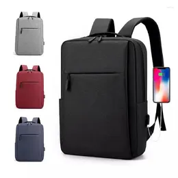Backpack USB Charging Laptop Men Simple Business Designer Bag Unisex Waterproof Notebook Backpacks College School Bags For