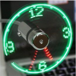 Gadgets Hand Mini USB Fan Portable Gadgets Flexible Gooseneck LED Clock Cool For Laptop PC Notebook Real Time Display Durable Adjustable