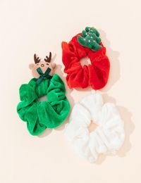 Christmas Hair Accessory Tie For Girl Woman Elastic Santa Claus Elk Hairband Ring Rope Solid Colour Stretchy Scrunchy Boutique5025759