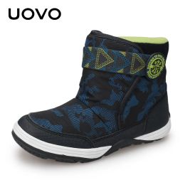 Boots UOVO 2021 New Kids Warm Shoes Brand Fashion Winter Boys and Girls Snow Boots Toddler Velvet Lining Size #2436