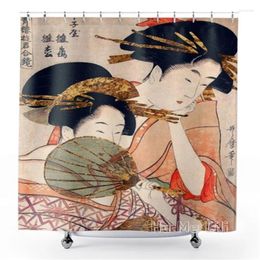 Shower Curtains Japanese Women By Ho Me Lili Curtain Waterproof Fabric Geishas Artwork Bathroom Decor