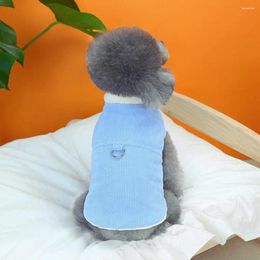 Dog Apparel Pet Cotton Coat Comfortable Corduroy Jacket With Traction Ring Closure Cosy Fleece Lining For Dogs Cats Stylish Warm