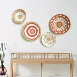 Style Creative Combination Wall Decoration Rattan Grass Weaving For Home Decor Livingroom Bedroom Background Decoration 240326