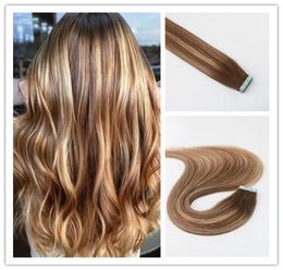 Balayage Colour 427 Remy Hair Straight High Quality Selling PU Tape Hair 100G Per Bundle In Stock5516702