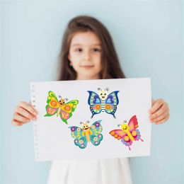 6-24sheets Make Your Own Butterfly Stickers Children Kids DIY Make A Face Jigsaw Puzzle Sticker Scrapbooking Decals Toys Gifts