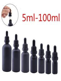 Black Frosted Glass Essential Oil Perfume bottles e Liquid Reagent Pipette Bottles Eye Dropper Aromatherapy Bottle 5ml100ml9380815