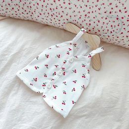 Dog Apparel Teddy Korean Version Cherry Suspenders Cute Vest Pet Soft Clothes Summer Pomeranian Fruit Puppy Pyjamas