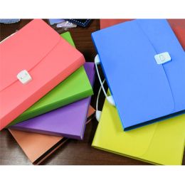 Handheld Document Files Folder Bag 13 Pockets Expandable School Test Papers Folder Multiple Colors with Sticky Index Tab