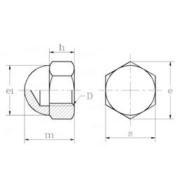 5-20 Stks/partij DIN1587 Pure Titanium Cap Moer M4/M5/M6/M8/M10/M12/M16/M20 Hex Cap Decoratieve Cover Halve Cirkel Acorn Moer