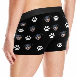 MADE In China -Personalized Men's Boxer Briefs Custom Pet Photo Socks Underwear With Dog Face Gift For Him Boyfriend Husband