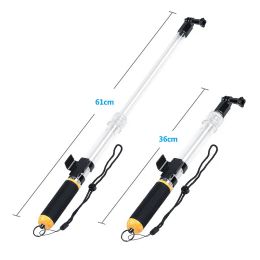 Monopods Waterproof Extendable Transparent Floating Handheld Monopod Selfie Stick With Wifi Remote Holder Clip for Go Pro