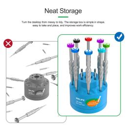 RELIFE RL-078A Rotating Screwdriver Tweezers Storage Box Multifunctional Phone Repair Hand Tools Collecting Organiser