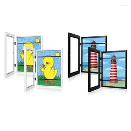 Frames Kids Art Front Opening Artwork Changeable Display Storage Frame For A4 Paper - 2PCS