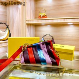 fendig bags f bag FF bag Bag cow leather womens bag summer Designer leather colorful diagonal bag chain diagonal bag rainbow messenger bag 1Q8R fendidesigner