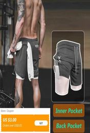Men039s Running Shorts Sportswear Man Male Gym Shorts for Jogging Sports Pants Men 2 In 1 DoubleDeck Quick Dry Workout Fitness28454307598