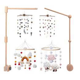 Bite Bites Wooden Bed Bell Baby Mobile Bracket Sock Rattle For born Toys Developing DIY Accessories Crib Holder Arm Brackets 240409