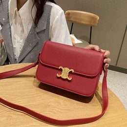 Leather Handbag Designer Sells New Women's Bags at 50% Discount New Large Capacity Bag Crossbody for Versatile and High End One Shoulder Small Square