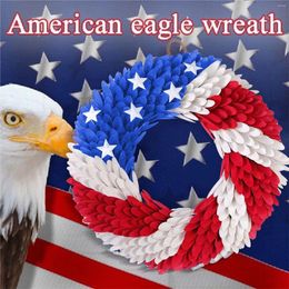 Decorative Flowers Real Christmas Wreaths American Independence Day Decoration Wreath EVA Sheet Home Window Suction Cups