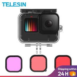 Cameras TELESIN 50M Waterproof Case Underwater Tempered Glass Diving Housing Cover Lens Philtre for GoPro Hero 9 10 Black Accessories