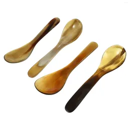 Spoons 4 Pcs Ice Cream Scoop Horn Coffee Spoon Scoops Cake Mixing Soup Ox Dessert