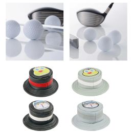 Mini Golf Ball Bag Holds 3 Balls Zipper Plush Lining Bucket Hat Shape Ball Carrier Golfers Gift Storage Pocket Golf Ball Holder