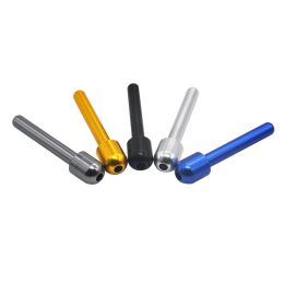 Alloy Metal Snuff Snorter Dispenser Nasal Tube 70MM Smoking Straw Sniffer Pipe Pocket Size Cross-Border Style Hose Bottles 5 Colours LL