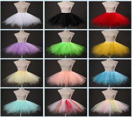 Selling Candies Color Short Dress Bridal Accessories Petticoats Elastic waist Difference Color Tulle TuTu Skirts for Women5729472