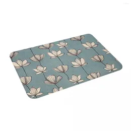 Carpets Lotus Flower 24" X 16" Non Slip Absorbent Memory Foam Bath Mat For Home Decor/Kitchen/Entry/Indoor/Outdoor/Living Room