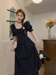 Party Dresses Large Size Ladies' French Checked Brought The Falbala Temperament Dress