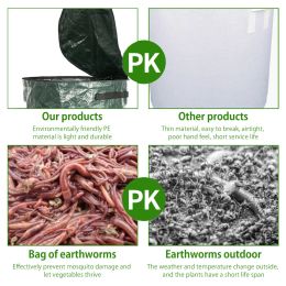 Gardening Compost Bag Organic Waste Kitchen Garden Yard Portable Environmental PE Cloth Planter 45x80cm/35x60cm