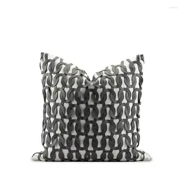 Pillow Modern Decorative Cover For Outsiade Garden Seat Orange Grey Leather Geometric Throw Pillowcase Home Decoration