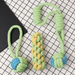 Pet Dog Puppy Double Knot Chew Rope Knot Toys Clean Teeth Durable Braided Bone Rope Pet Molar Toy Pet Supplies