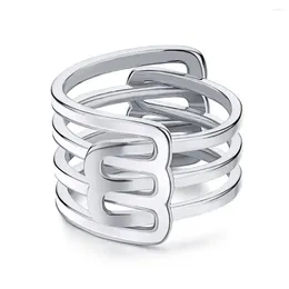 Cluster Rings STL Border S925 Sterling Silver Ring From Europe And America Women's Drop Glue Three-layer Combination Personalized