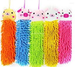 Towel 120pcs 30CM Hand Face Wipe Towels Kitchen Hanging Chenille Baby Kids Animal Bathroom Washcloths Handkerchief Random Color
