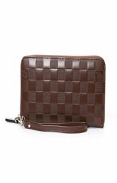 Men039s Wallet Long Zipper Handbag Mobile Phone Clutch Plaid Check Wallets Male Money Purse ID Card Holder Carteira With Belt15731560