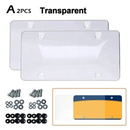 Clear Car Reflective Anti-Speed Red Light Toll Camera Stopper License Frame Cover Photos Plate Vehicle Decoration