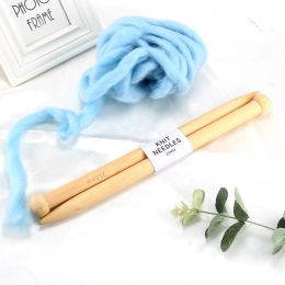 2Pcs/Set 15/20/25mm Wood Knitting Needle Yarn Knitted Accessories for DIY Scarf Sweater SP99