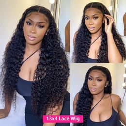 Deep Wave Frontal Wig Brazilian Hair Wigs For Women 34 30 Inch Hd Wet And Wavy Lace Front Wig Short Jerry Curly Human Hair Wig