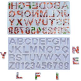 Crystal Epoxy Resin Mold Alphabet Letter Number Pendant Casting Silicone Crafts