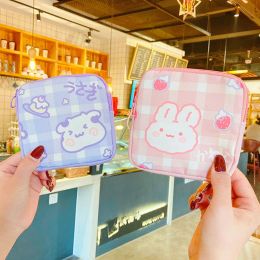 Korean Canvas Ins style Bear Credit Card Bag Coin Pouch Napkin Organiser Sanitary Pad Storage Bag