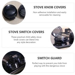 8Pcs Stove Covers Gas Stove Guards Stove Safety Covers Kitchen Stove Locks Kitchen Guards for Child Safety Black