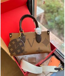 EAST WEST designer bag tote bag Genuine leather ONT HEGO design handbag and coin purse classic big logo shoulder bag shopping packag
