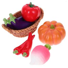 Decorative Flowers 1 Set Of Miniature House Basket Accessories Mini With Vegetables Decors
