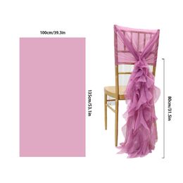 1pc Romantic Milk Yarn Chair Sash Sheer Ruffles Chair Cover Wedding Birthday Decor