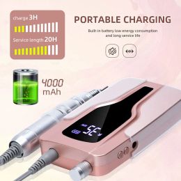 Electric Nail Drill Manicure Machine Rechargeable With HD LCD Screen Professional Drill For Nails Strong Manicure Pedicure Set