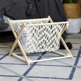 Bohemian Style Magazine Modern Rack Hand-woven Beautiful and Strong Foldable Durable Bookshelf Storage Shelf Holder for Bedroom