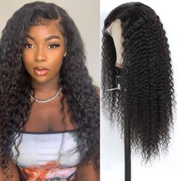 Human Hair Wigs With Frontal Lace Kinky Curly Human Hair Wig For Black Women Transparent Lace 13x4 Brazilian Remy Hair Accept Cust8198094