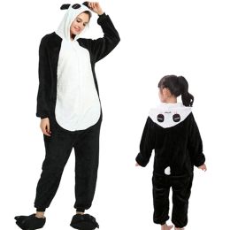 Unicorn Pajamas Winter Flannel Onesies For Adult Women Panda Cat Pajamas Overall Whole Onepiece Animal Pajama Boys Girls Blanket