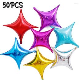 Party Decoration 50Pcs 10inch Four-pointed Star Foil Balloons Gold Green Blue Metallic Air Globos Baby Shower Birthday