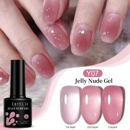 LILYCUTE Jelly Pink Nude Gel Nail Polish Translucent Colour Gel Vernis Semi Permanent Cure Gel Varnish Nail Art UV Gel Varnish